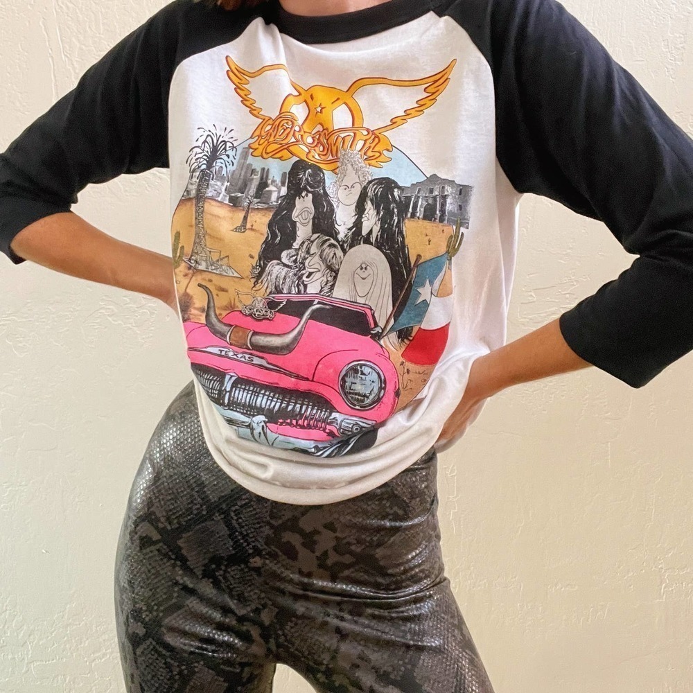 Vintage 1988 Aerosmith Texas Tour Raglan Band Tee